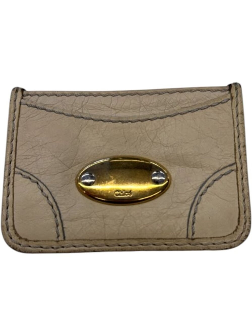 589151CR C1 Chloe Wallet Beige Leather